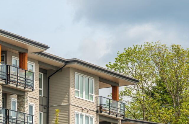 Modern apartment buildings