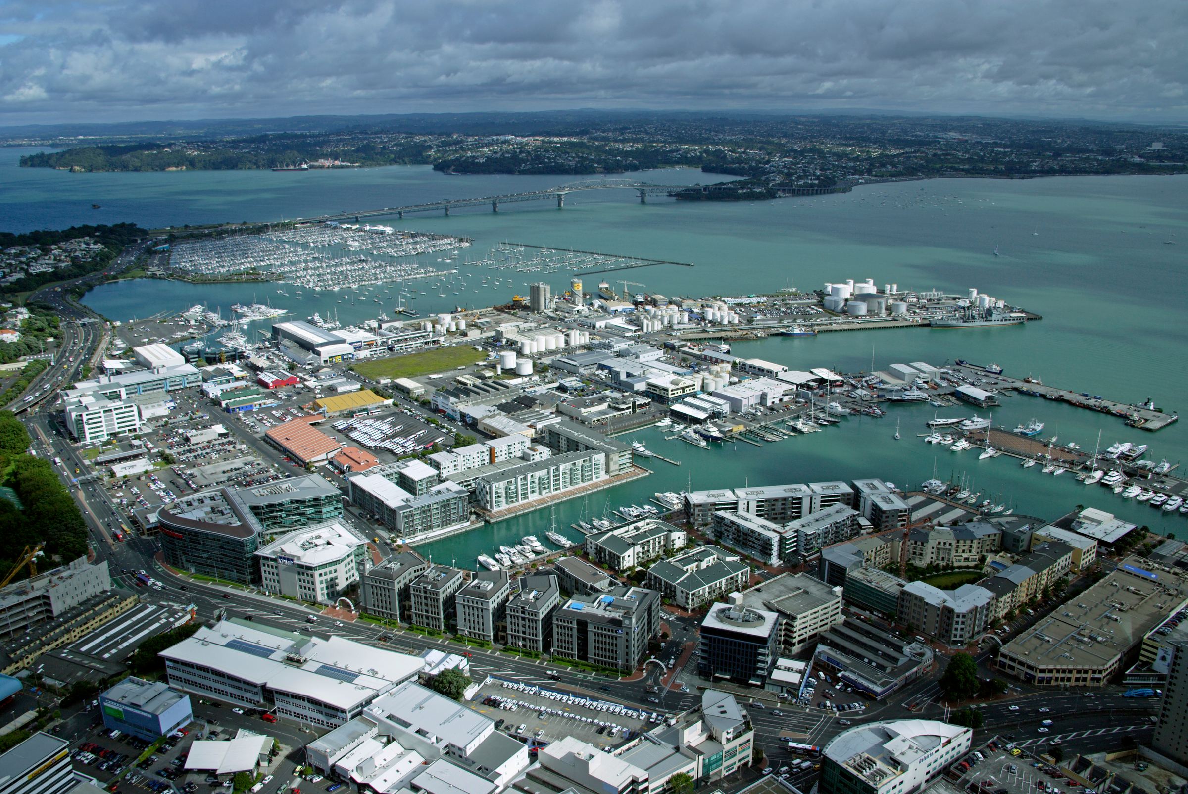 Auckland harbour from the Sky Tower