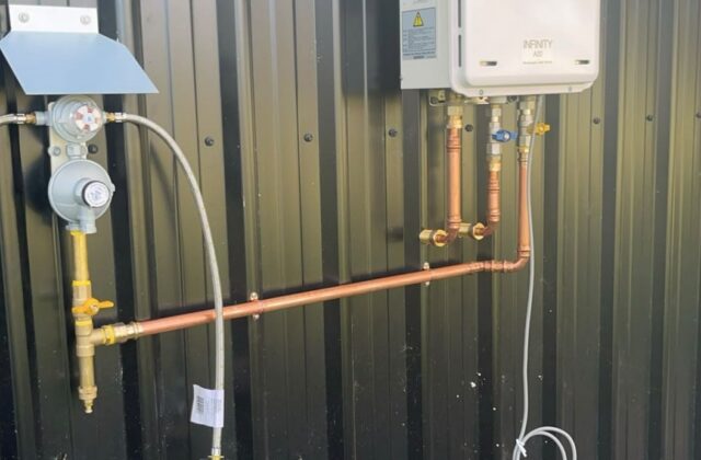 Gas califont installed for instant hot water