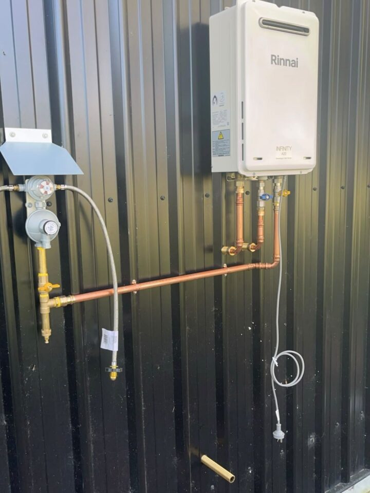 Gas califont installed for instant hot water