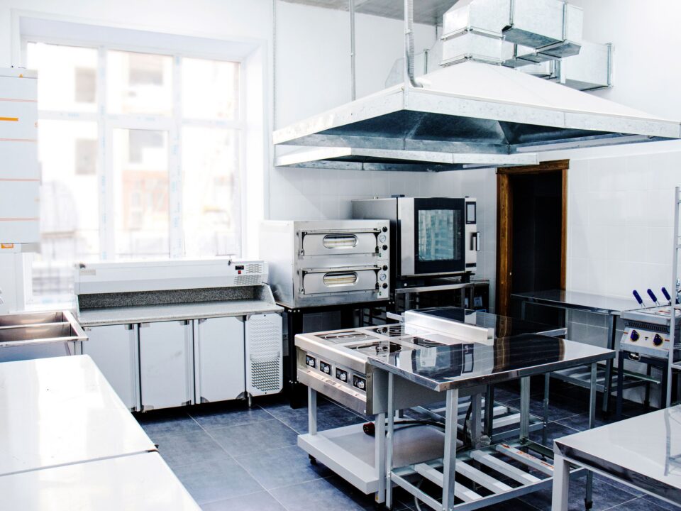 Stainless steel commercial kitchen