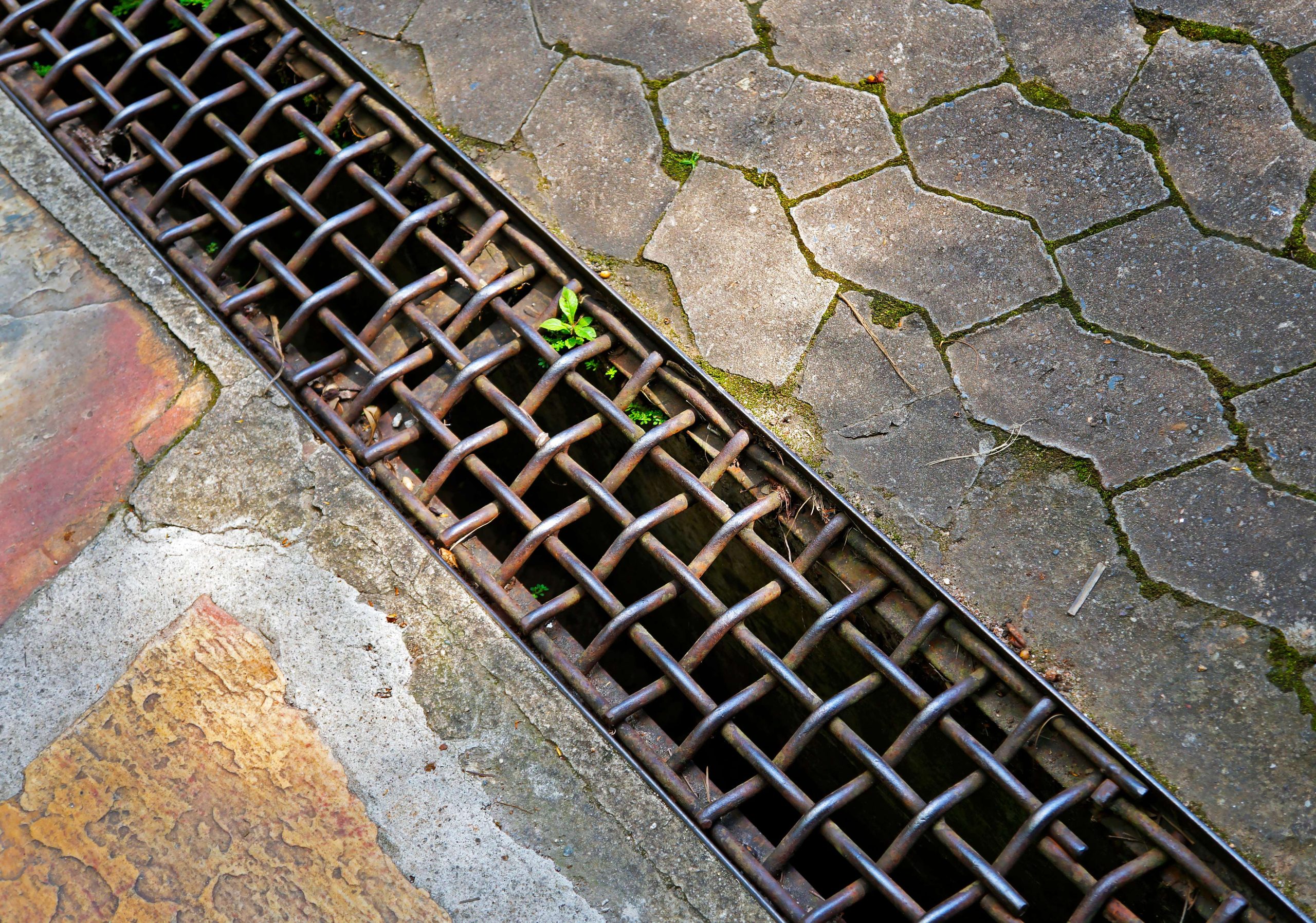 Water pooling around a floor drain