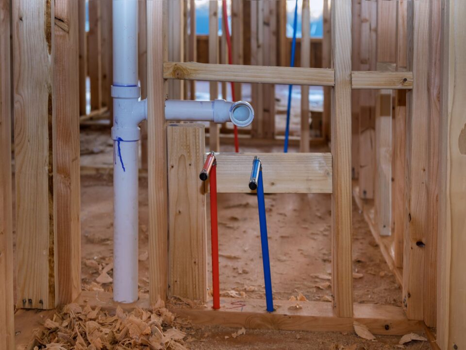 Plumbing installed in a new home under construction