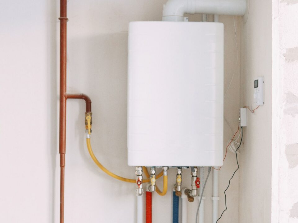 Domestic water heater and pipework